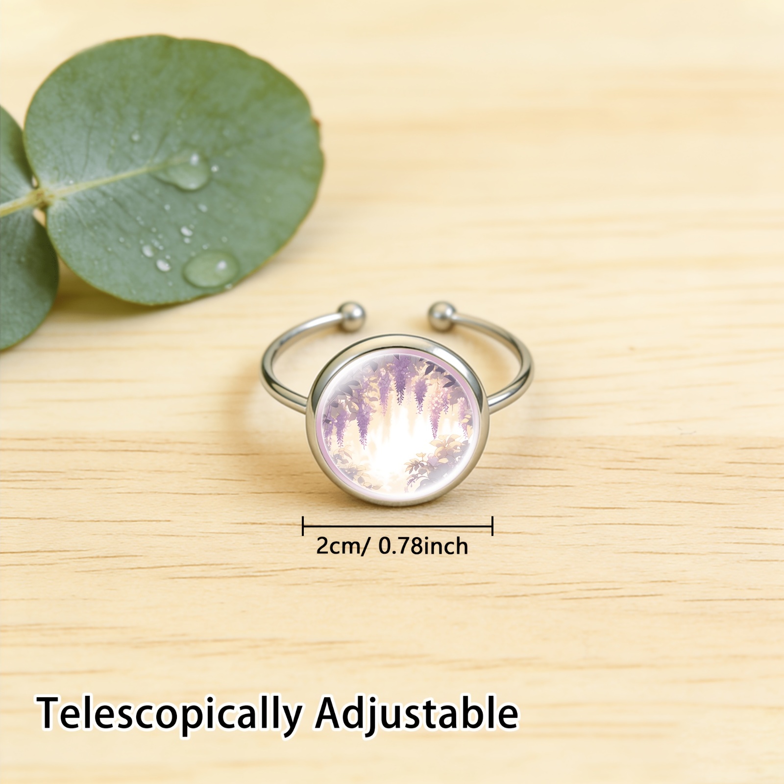 Women's Elegant Purple Vine Drooping Open Ring